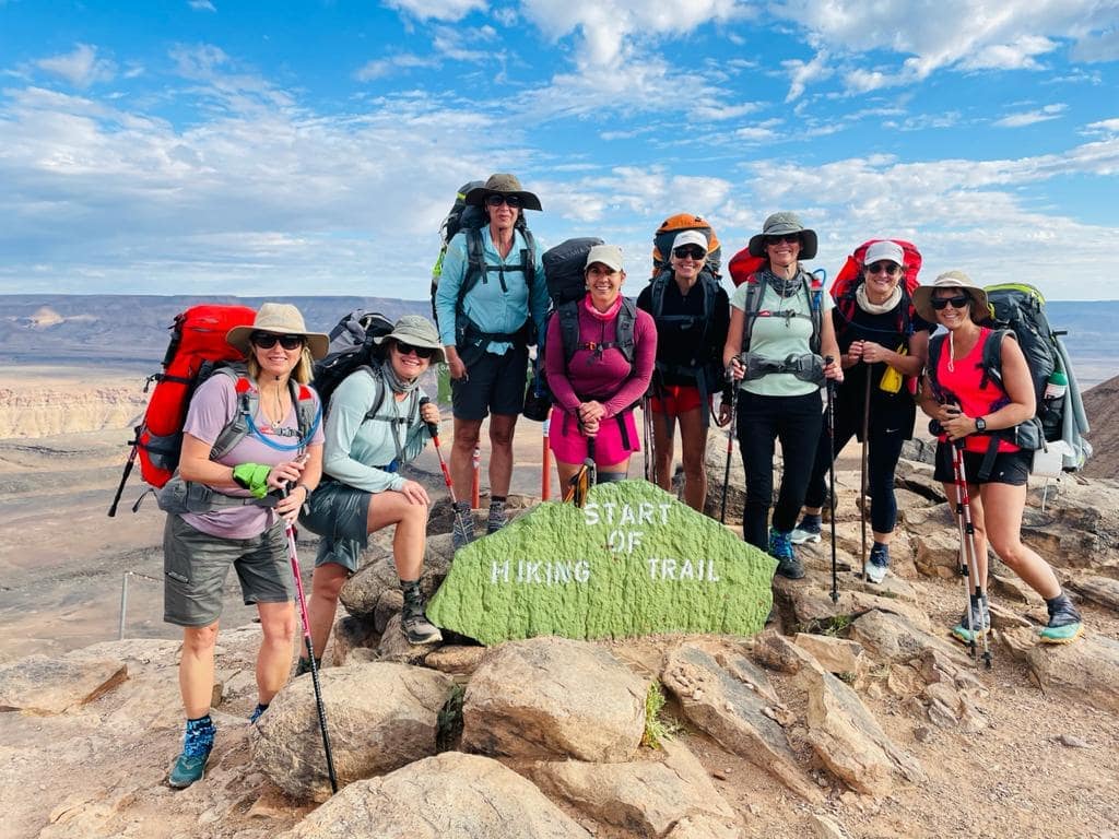 Hikers on the trail at Fish River Canyon
